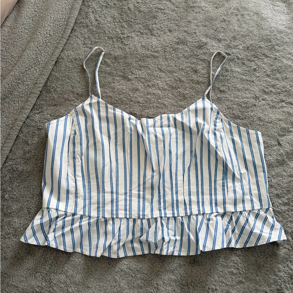 American Eagle Outfitters Blue and White Striped Camisole